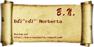 Báró Norberta névjegykártya