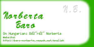 norberta baro business card